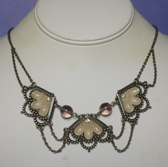 Jewelmint Vintage-Inspired Necklace with Cream and Brown Accents - Picture 7 of 7